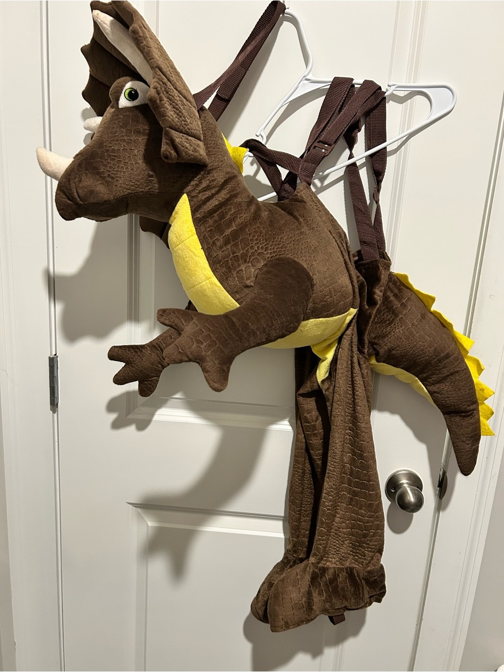 Kids plush triceratops ride-in Halloween costume